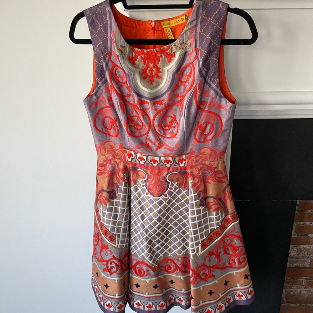 pankaj and nidhi india made silk and cotton structured dress